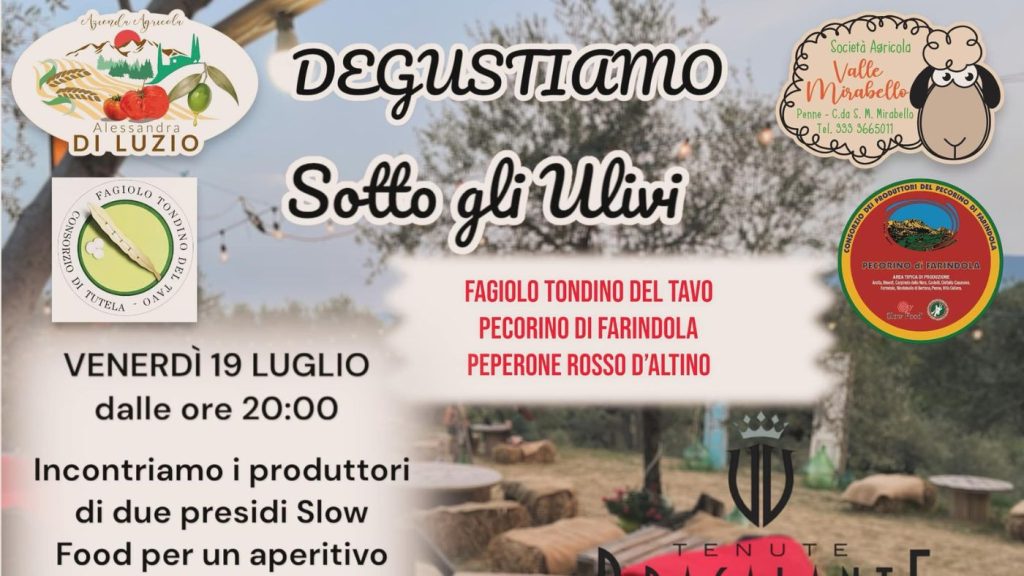 Aperitivo sotto gli ulivi a Collecorvino per grandi e piccini