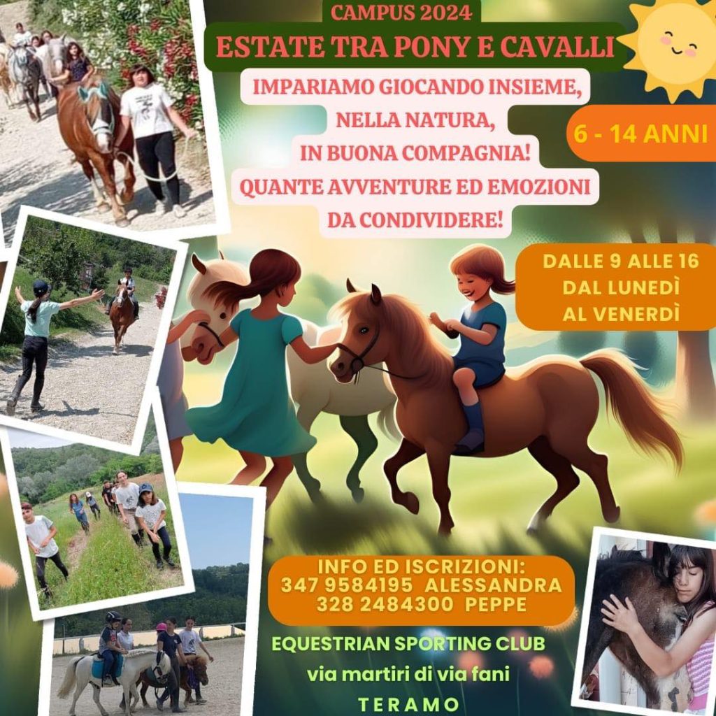 Campus a Teramo con i cavalli e i pony di Equestrian Sporting Club