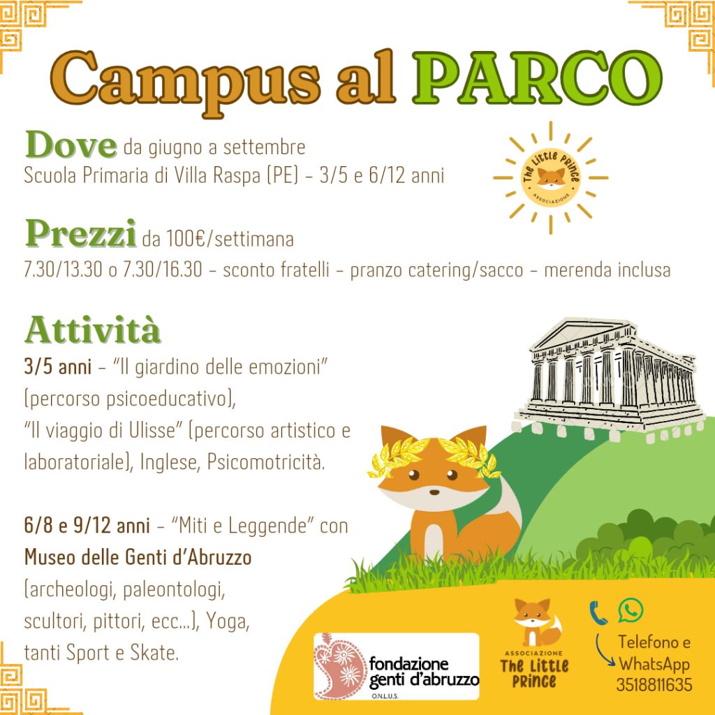 Campus estivo al Parco 2024 a Villa Raspa di Spoltore
