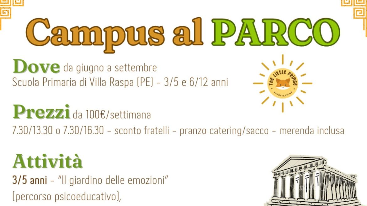 Campus estivo al Parco 2024 a Villa Raspa di Spoltore