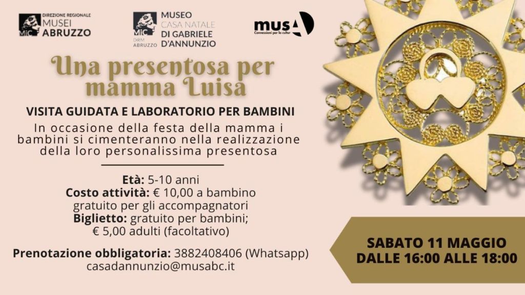 Festa della Mamma con la Presentosa a Pescara al Museo D'Annunzio