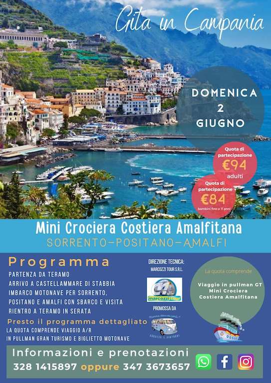 Mini Crociera Costiera Amalfitana nella gita in motonave per la gita in Campania