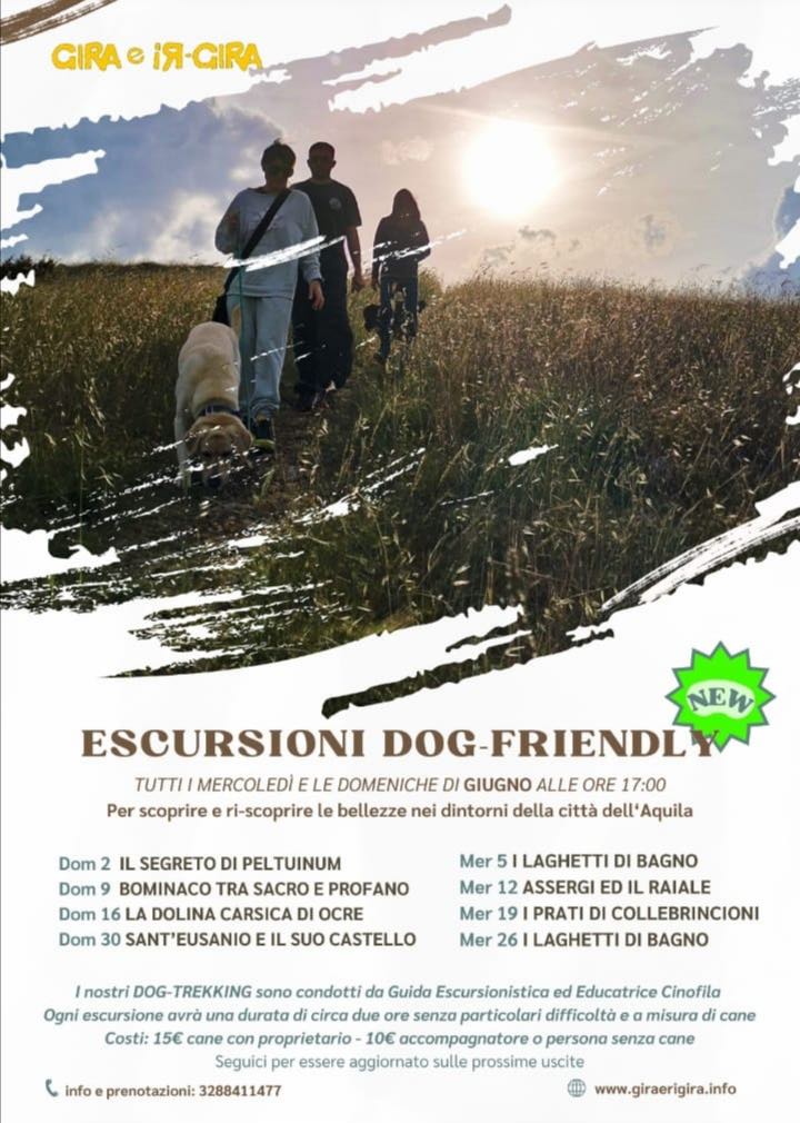 Programma Dog Trekking in Abruzzo passeggiata dog-friendly con e per il cane