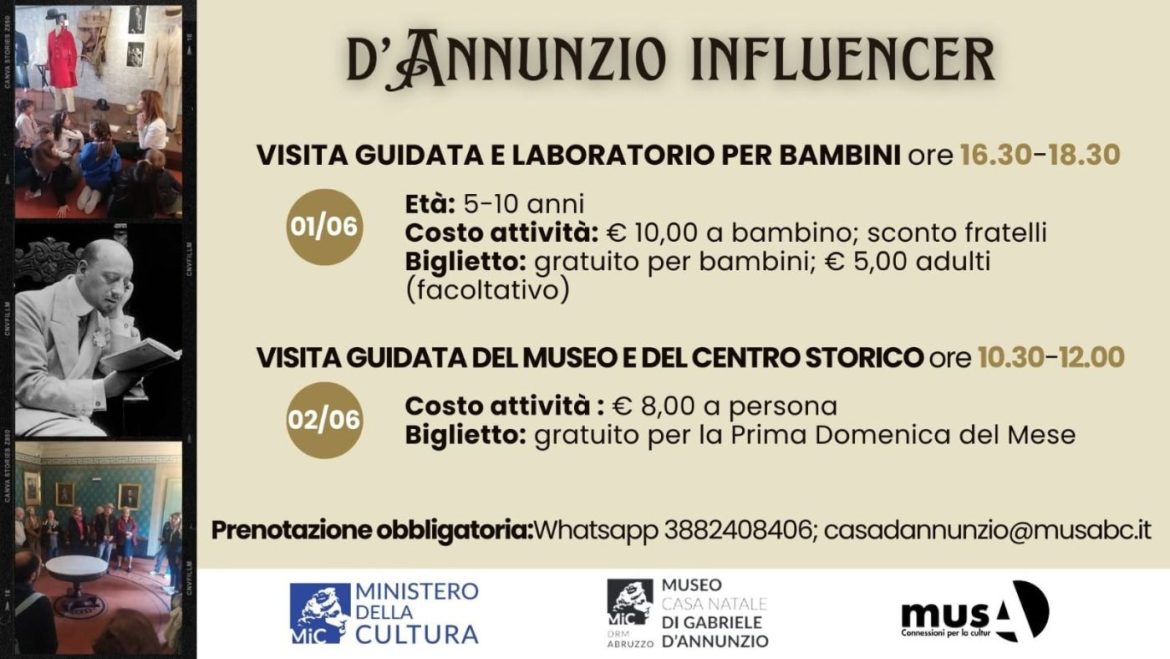 Weekend al Museo D’Annunzio con visite guidate e laboratorio