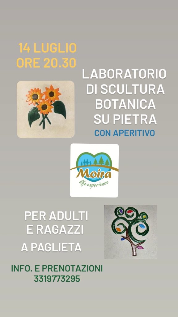 Laboratorio di scultura botanica su pietra a Paglieta con aperitivo
