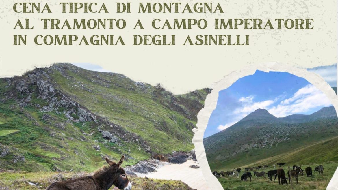 Escursione al tramonto a Campo Imperatore con cena tipica di montagna e gli asinelli