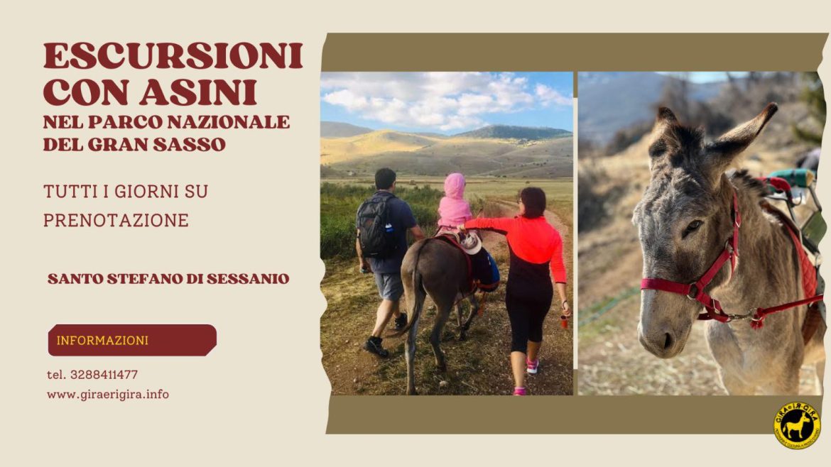 Escursioni con gli asini in Abruzzo per famiglie da Santo Stefano di Sessanio