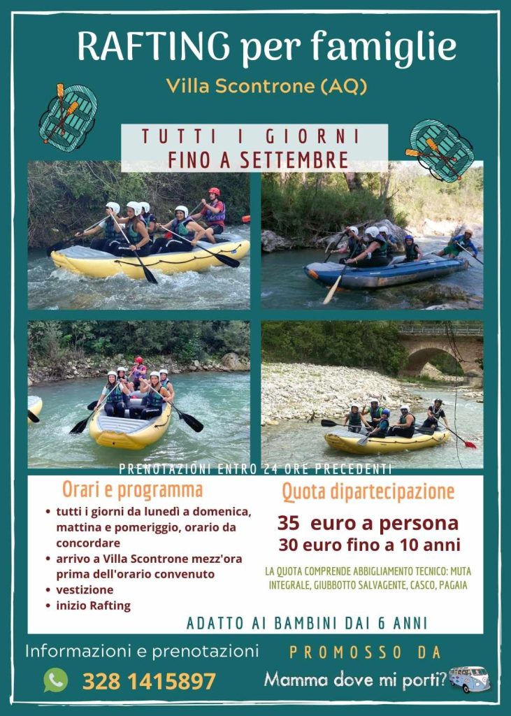 Rafting per famiglie a Villa Scontrone