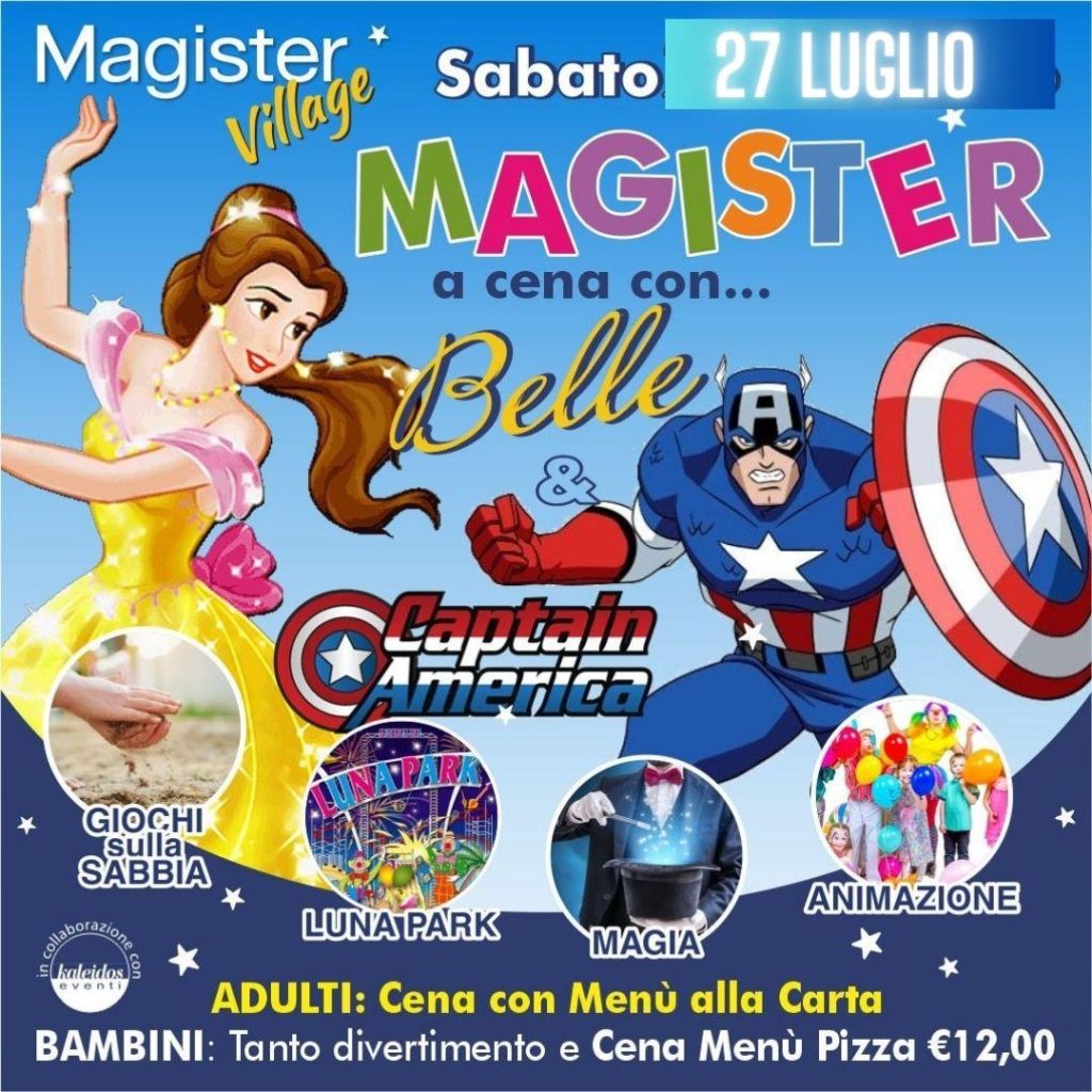 A cena con i personaggi a Montesilvano