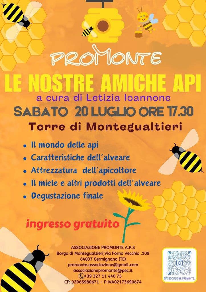 Alla scoperta delle api a Cermignano alla Torre di Montegualtieri