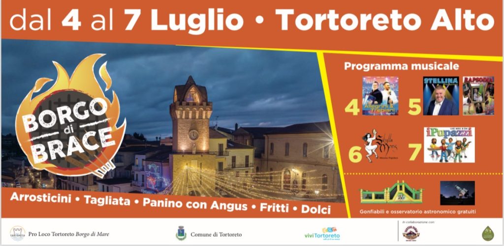 Borgo di Brace a Tortoreto buon cibo, musica intrattenimento per i bambini