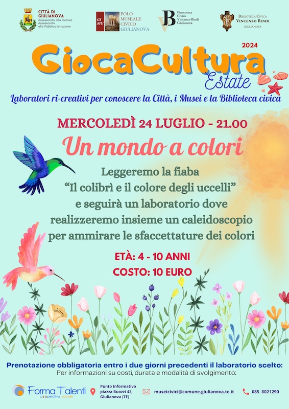 Giocacultura estate a Giulianova lettura e laboratorio per bambini