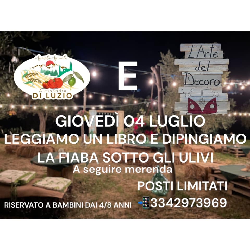 Letture e pittura per bambini a Collecorvino da Azienda Agricola Di Luzio
