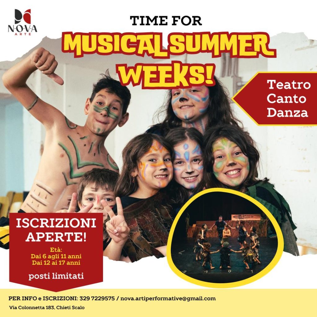 Musical Summer Weeks a Chieti Scalo teatro, canto e danza per bambini e ragazzi