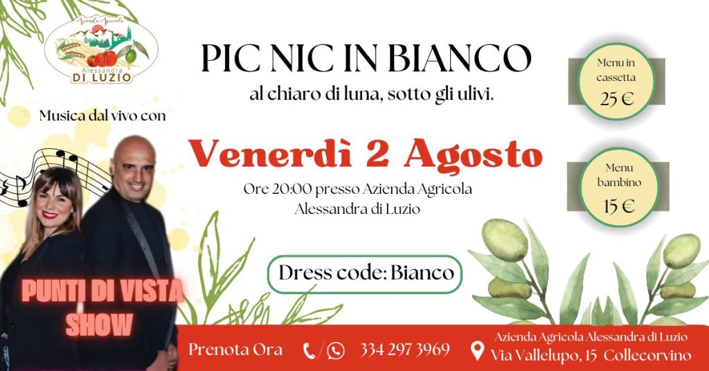 Picnic in bianco a Collecorvino di Azienda Agricola Di Luzio