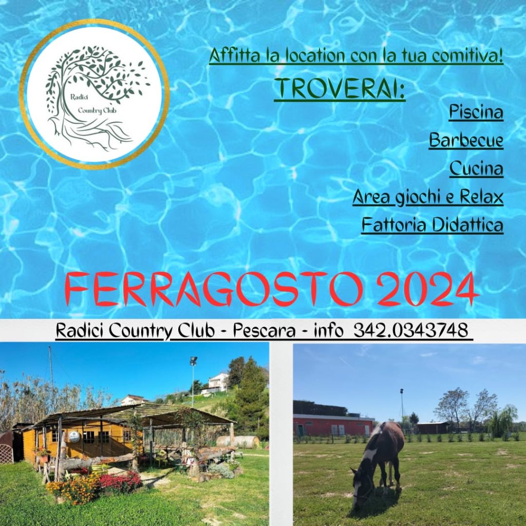 Ferragosto in fattoria a Pescara piscina, barbecue, area giochi