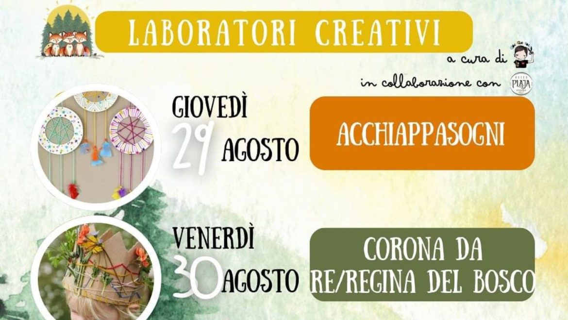 Laboratori creativi per bambini a Introdacqua da Bosco Plaja