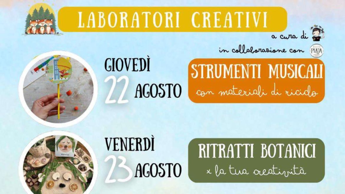 Laboratori creativi per bambini a Introdacqua da Bosco Plaja