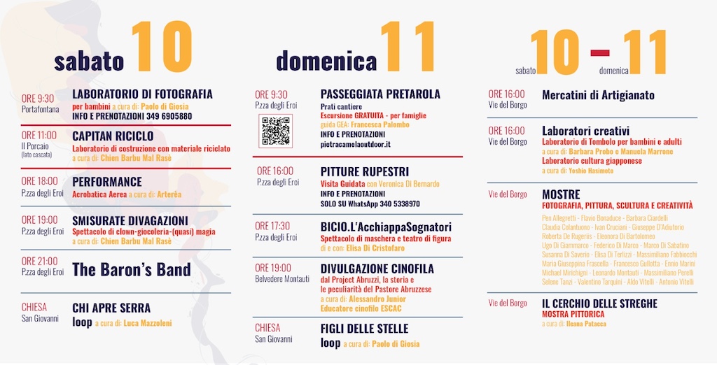 Programma Borgo in Arte 2024 a Pietracamela in provincia di Teramo