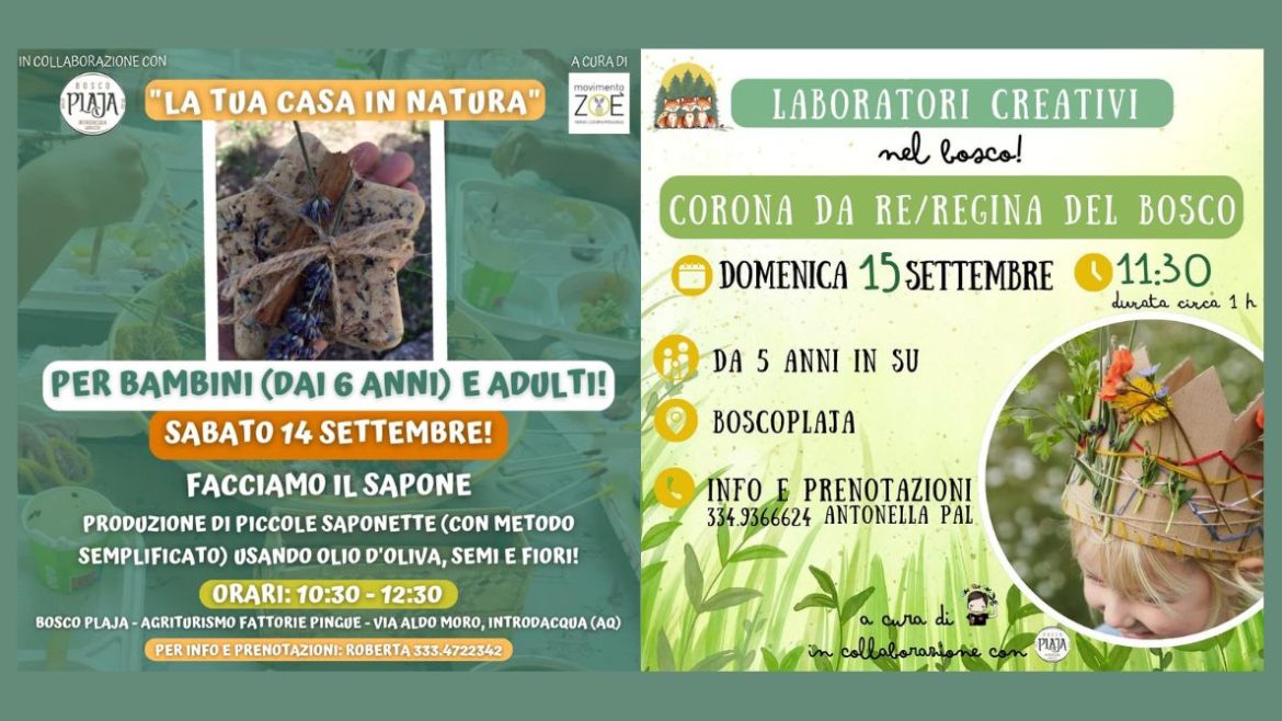 Laboratori nel bosco a Introdacqua da Bosco Plaja