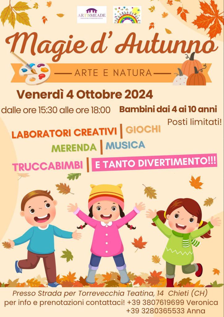 Magie d'Autunno a Torrevecchia Teatina laboratori, giochi, merenda