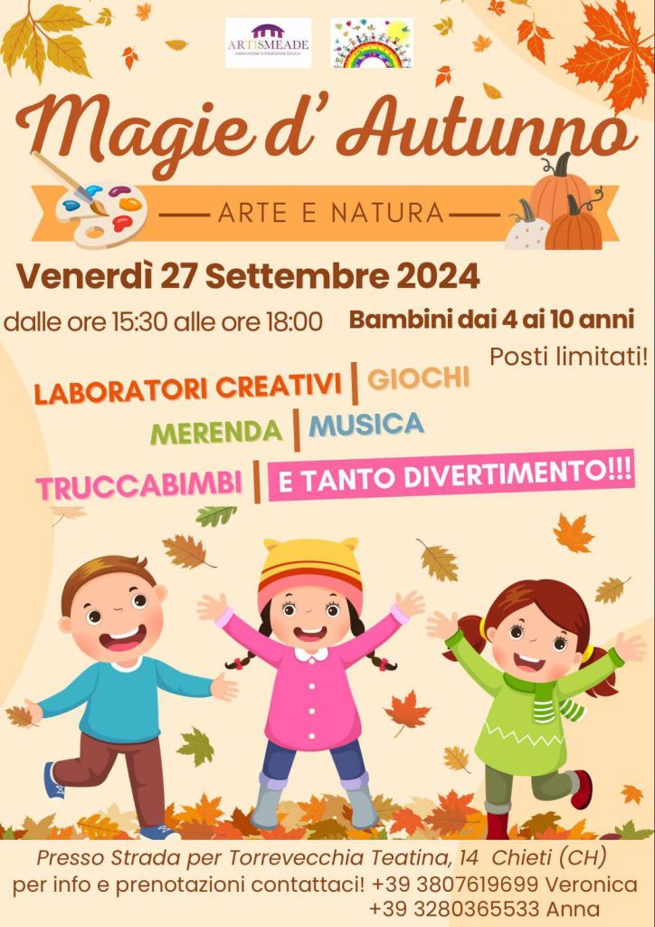 Magie d'Autunno a Torrevecchia Teatina laboratori, giochi, merenda