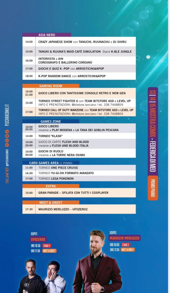 Pescara Comix and Games domenica 15