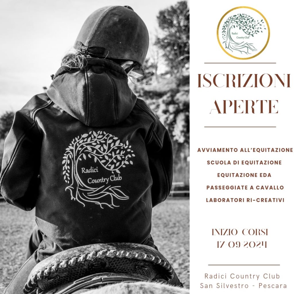 Scuola di equitazione a Pescara da Radici Country Club avvicinamento, passeggiate e laboratori
