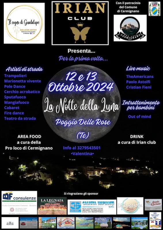 La Notte della Luna a Poggio delle Rose artisti di strada, musica, mangiafuoco