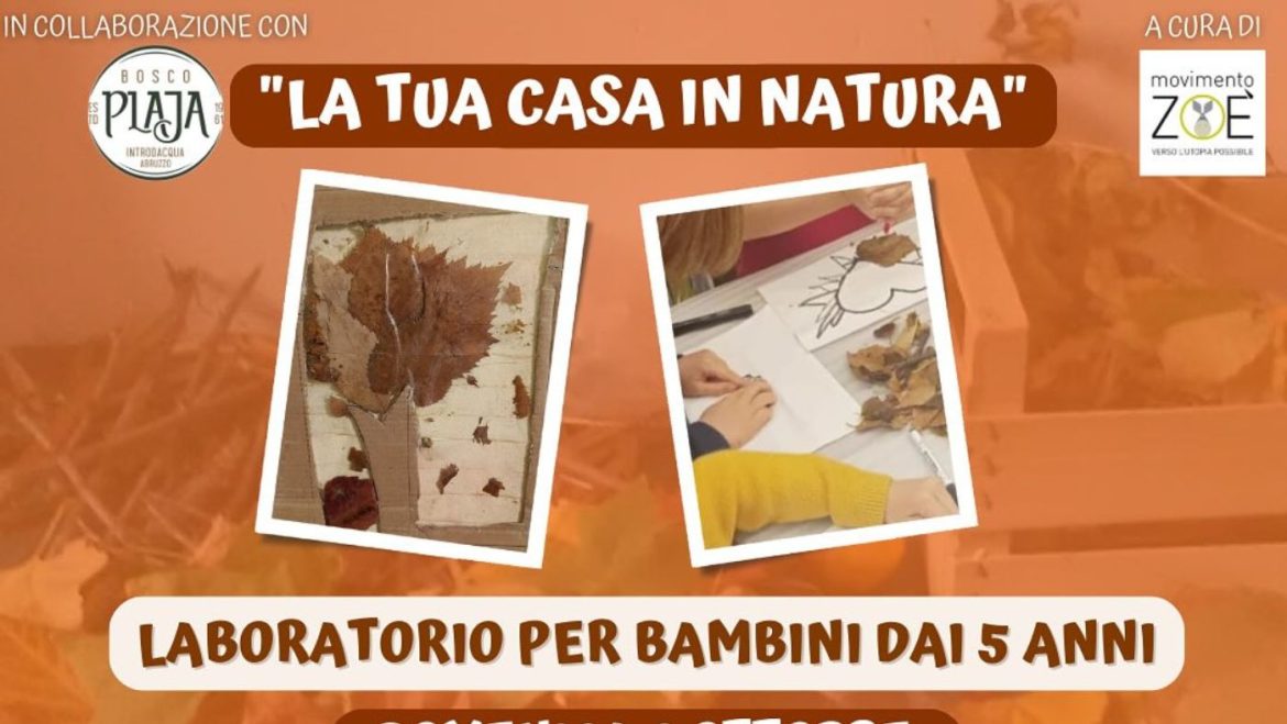 Laboratorio nel bosco a Introdacqua quadri d’autunno da Bosco Plaja