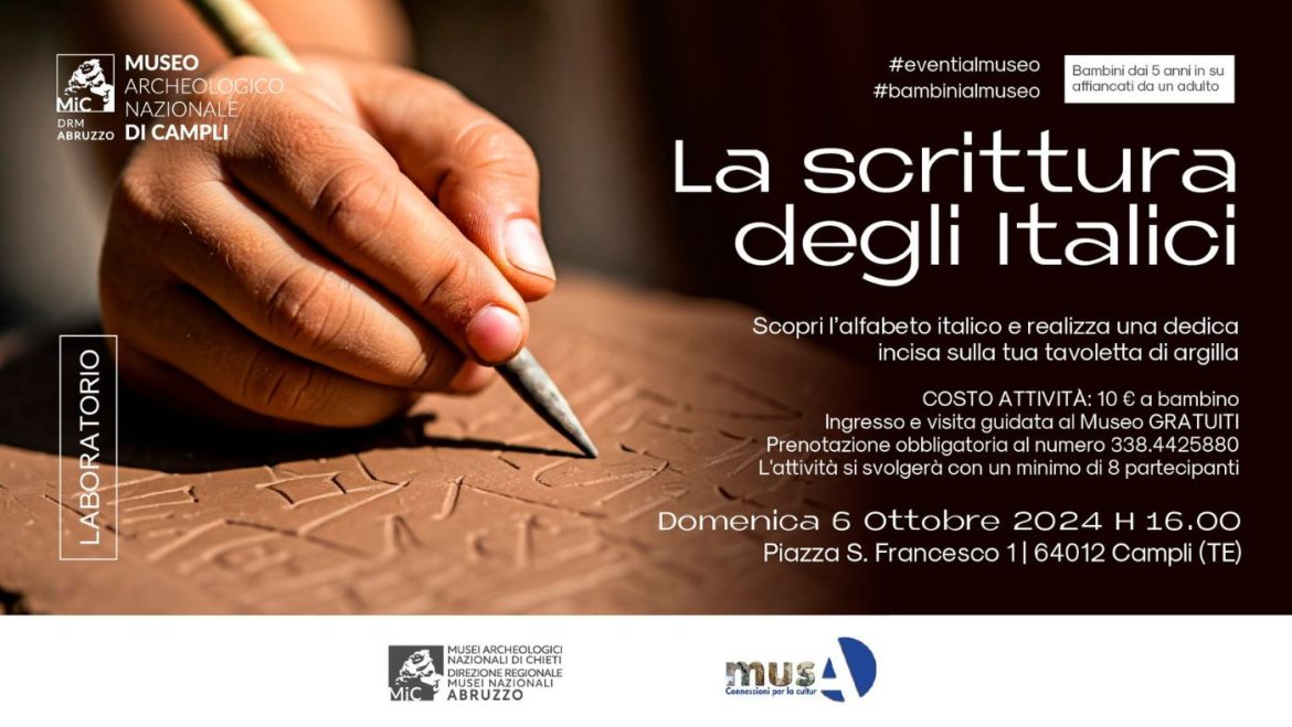 Laboratorio per bambini al Museo Archeologico di Campli i segreti della scrittura antica
