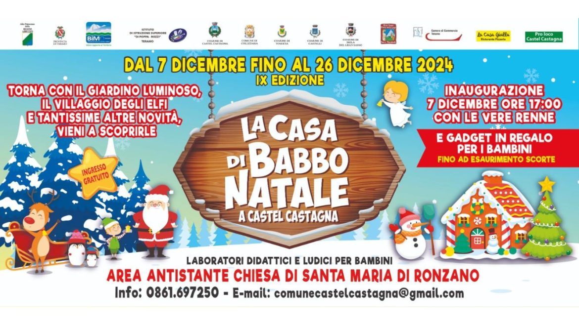 La Casa di Babbo Natale a Castel Castagna 2024 Villaggio degli Elfi, Bosco Incantato, laboratori