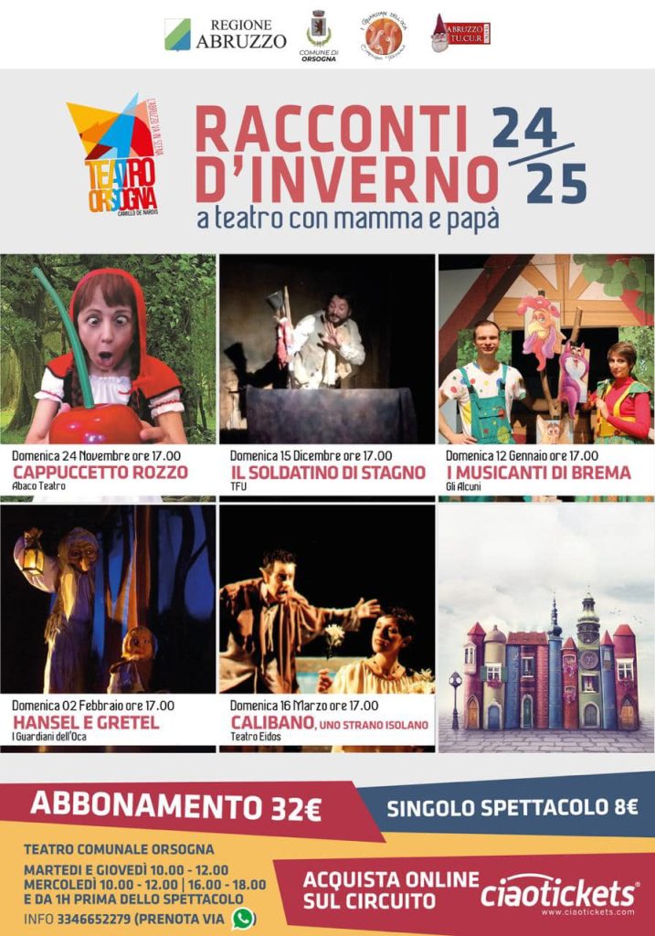 Racconti d'Inverno ad Orsogna a teatro con mamma e papà