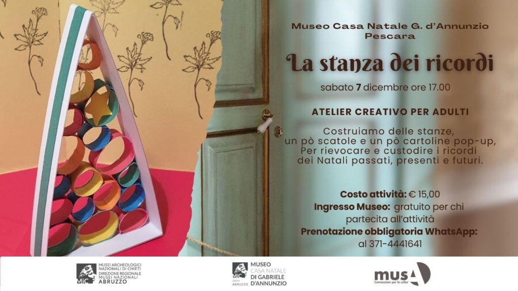 Atelier creativo a Pescara al Museo Casa D'Annunzio con i Natali passati per adulti