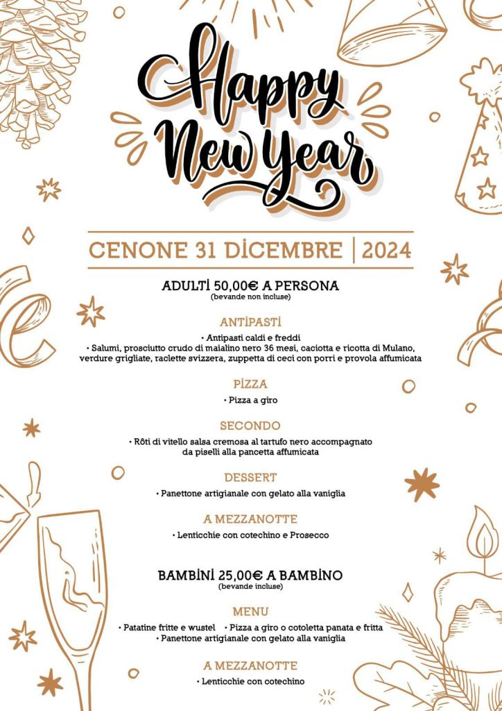 Capodanno a Notaresco da Pizzeria Circus menù gustoso per tutti