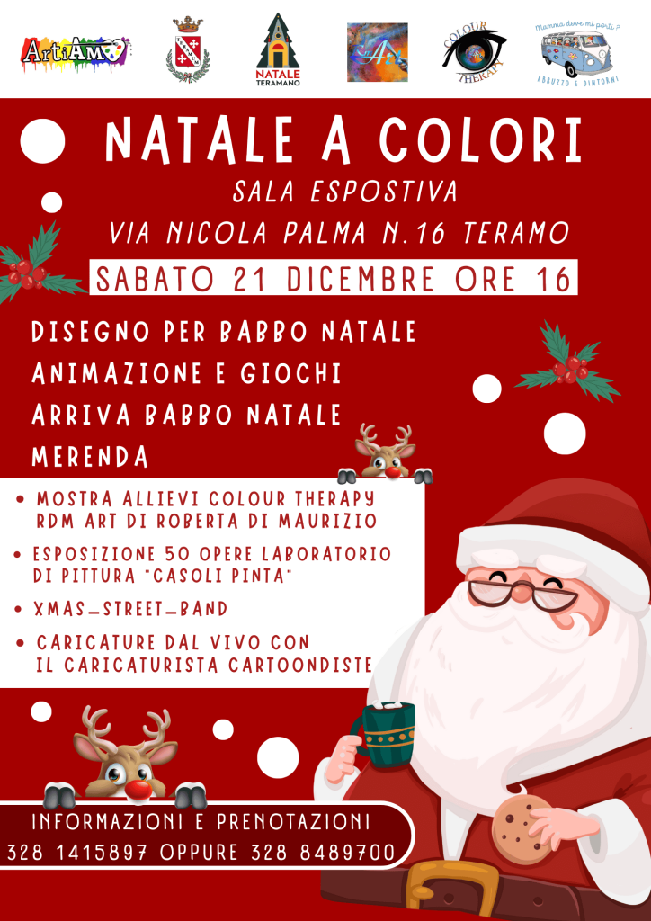 Evento Natale Volantino Natalizio Illustrazione Carino Rosso