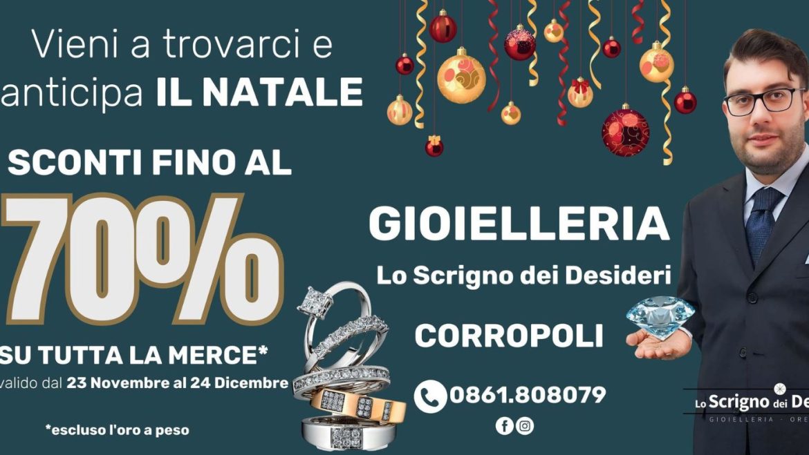 Gioielleria Lo Scrigno dei Desideri a Corropoli sconti fino a Natale su tutta la collezione