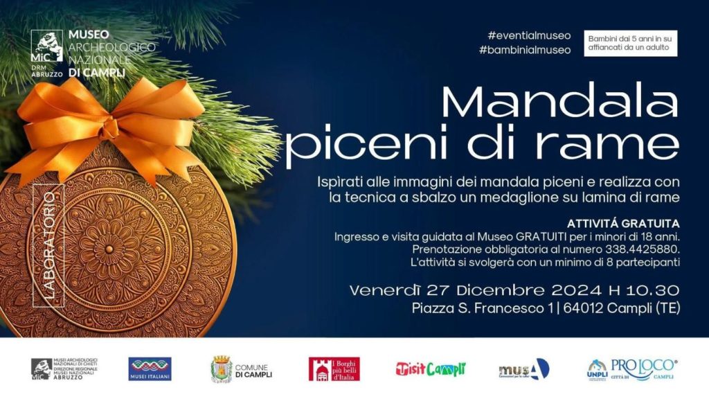 Laboratorio al Museo Archeologico di Campli di Mandala piceni di rame