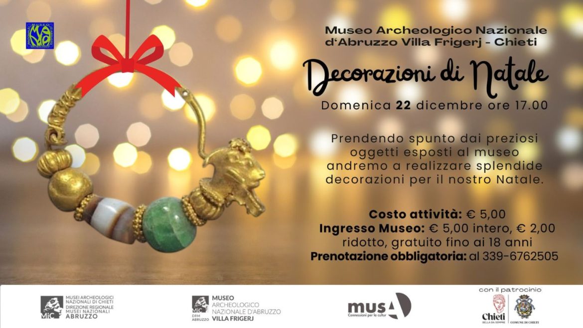 Laboratorio di decorazioni natalizie al Museo Archeologico Villa Frigerj di Chieti