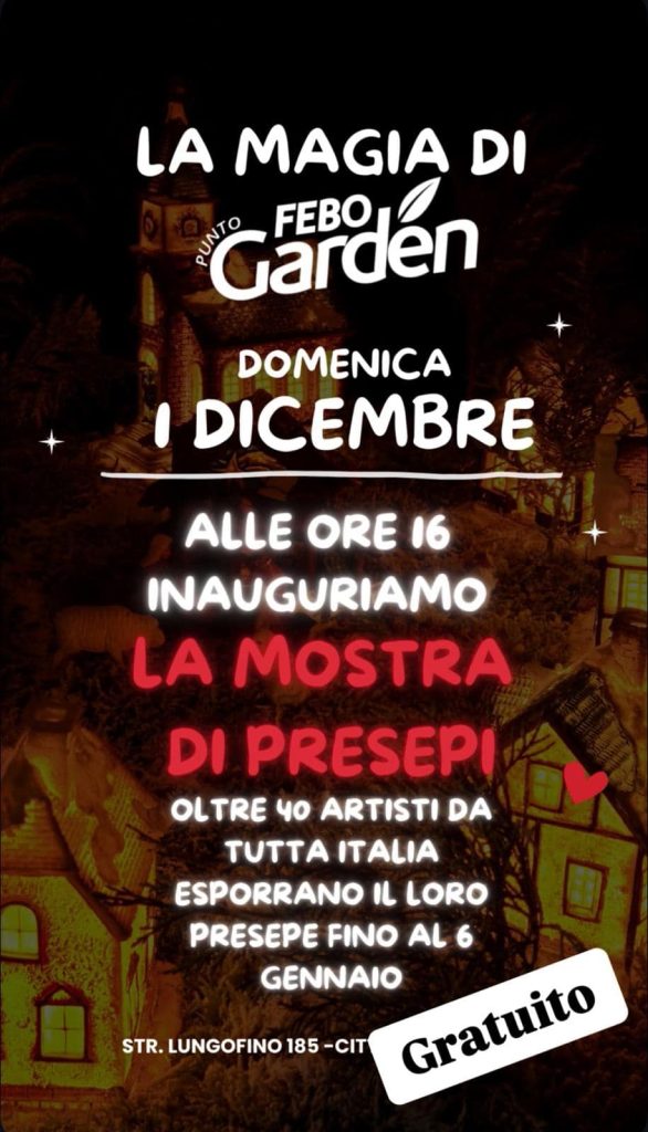 Mostra di Presepi da tutta Italia a Città Sant'Angelo da Febo Garden