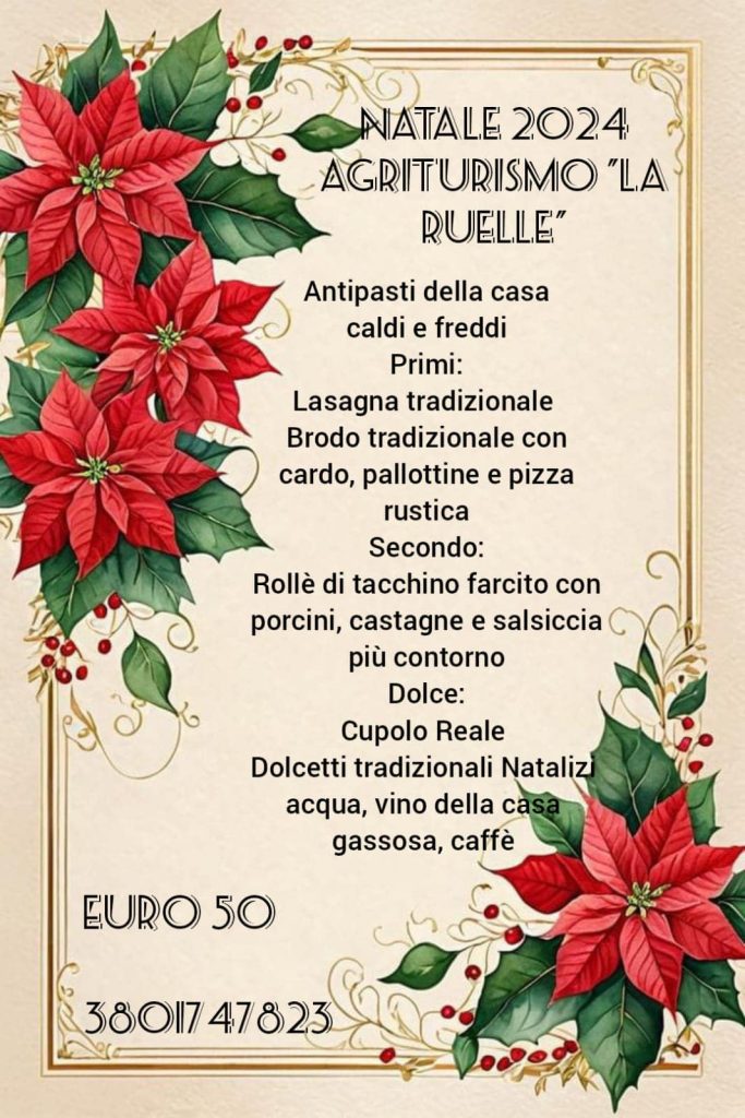 Natale ad Atessa pranzo di Natale da Agriturismo La Ruelle