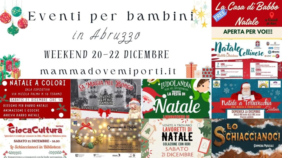 Eventi per bambini in Abruzzo weekend 20-22 dicembre 2024