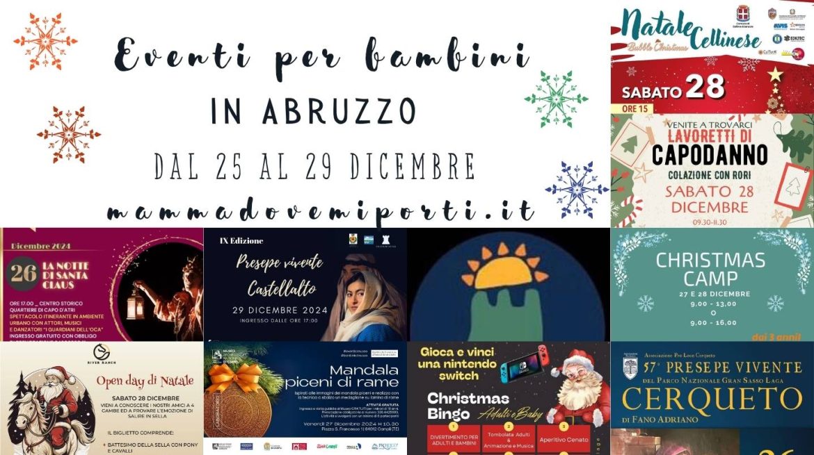 Eventi per bambini in Abruzzo dal 25 al 29 dicembre 2024
