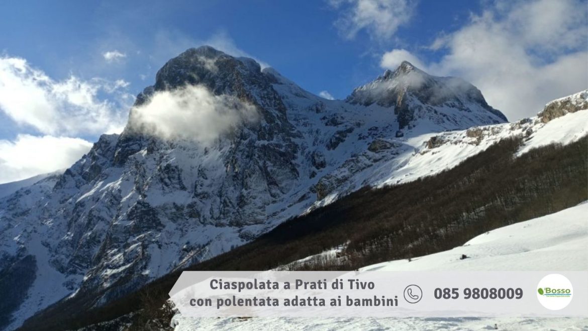 Ciaspolata Family a Prati di Tivo adatta ai bambini con polentata di Il Bosso