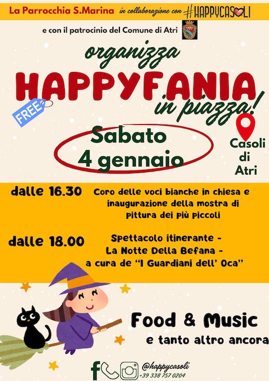 Happyfania in Piazza a Casoli di Atri spettacolo, mostra, food e musica