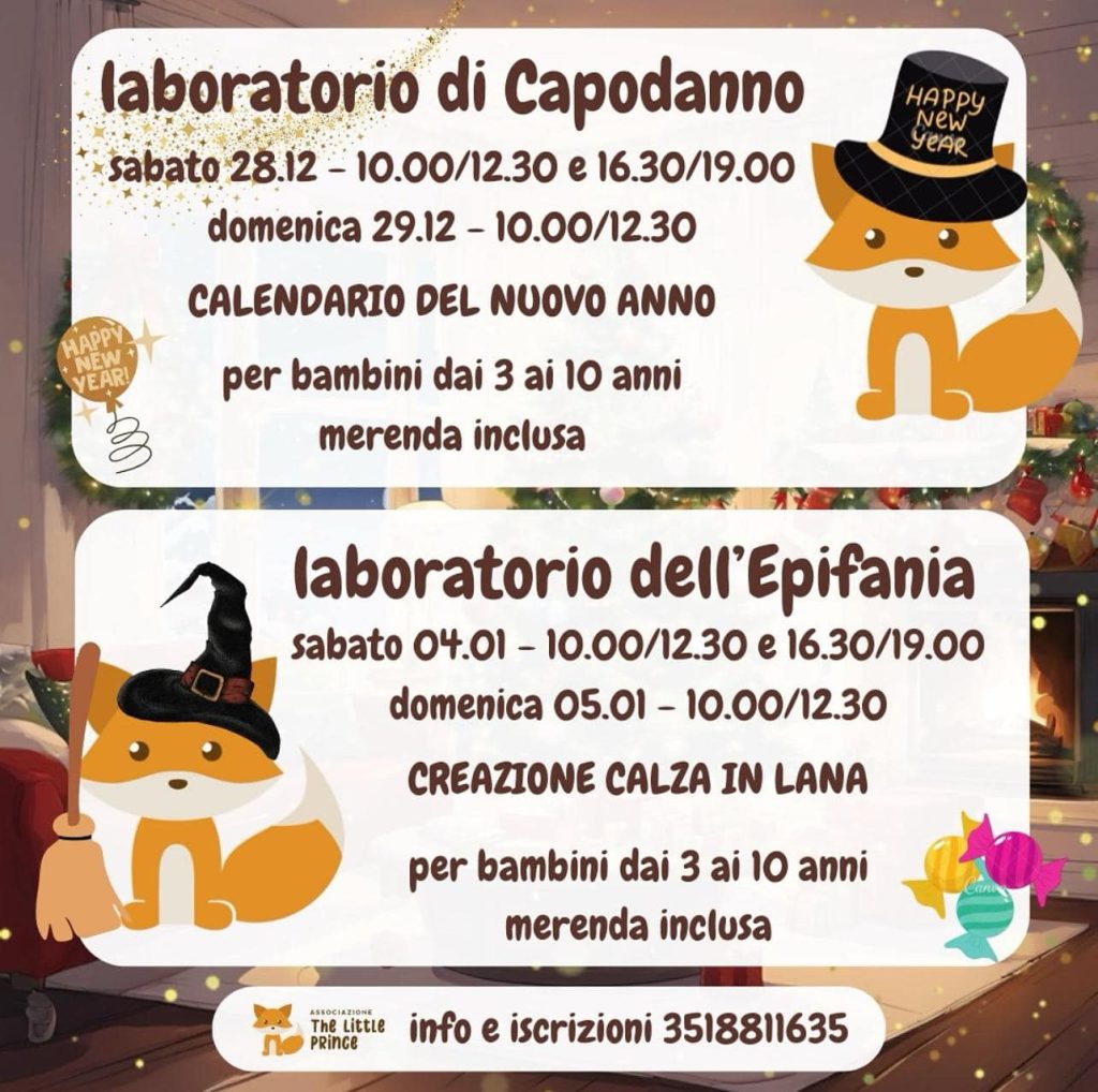 Befana a Pescara e Villa Raspa di Spoltore i laboratori dell'Epifania di Little Prince