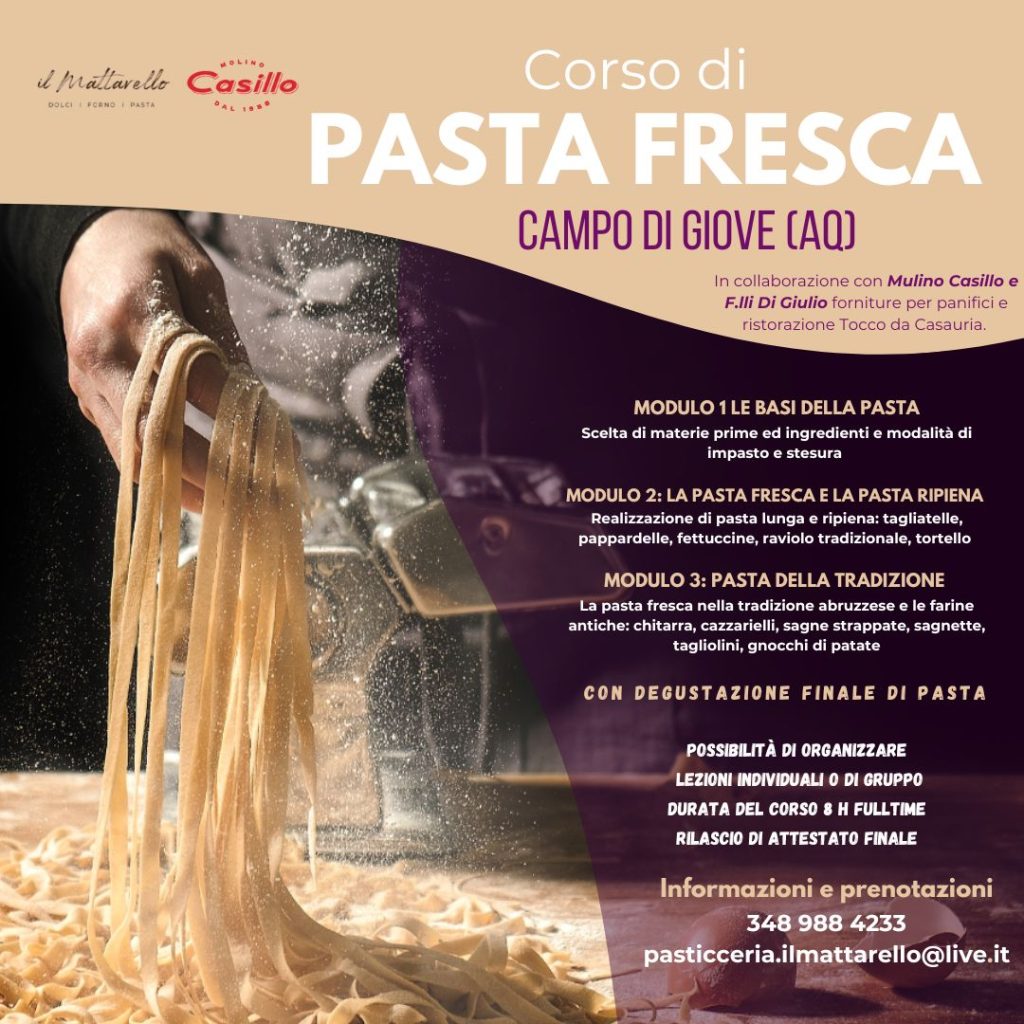 Corso di Pasta Fresca a Campo di Giove di Il Mattarello con degustazione finale