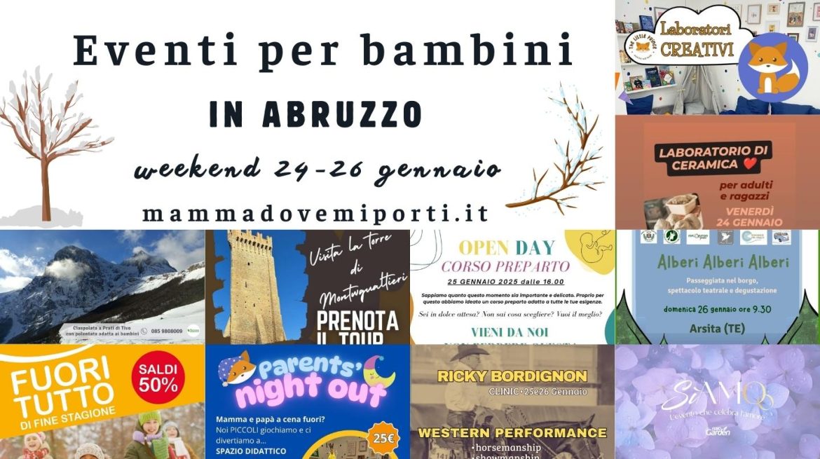 Eventi per bambini in Abruzzo weekend 24-26 gennaio 2025