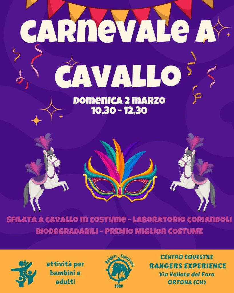 Carnevale a cavallo a Ortona sfilata in costume laboratori e premi