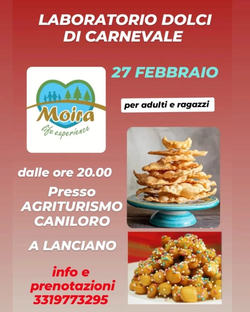 Laboratorio di dolci di Carnevale a Lanciano per ragazzi e adulti